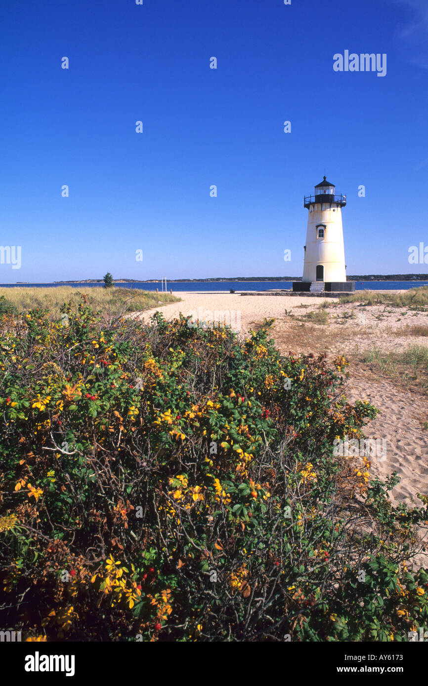 Edgartown Lighthouse Marthas Vineyard Massachusetts Stock Photo
