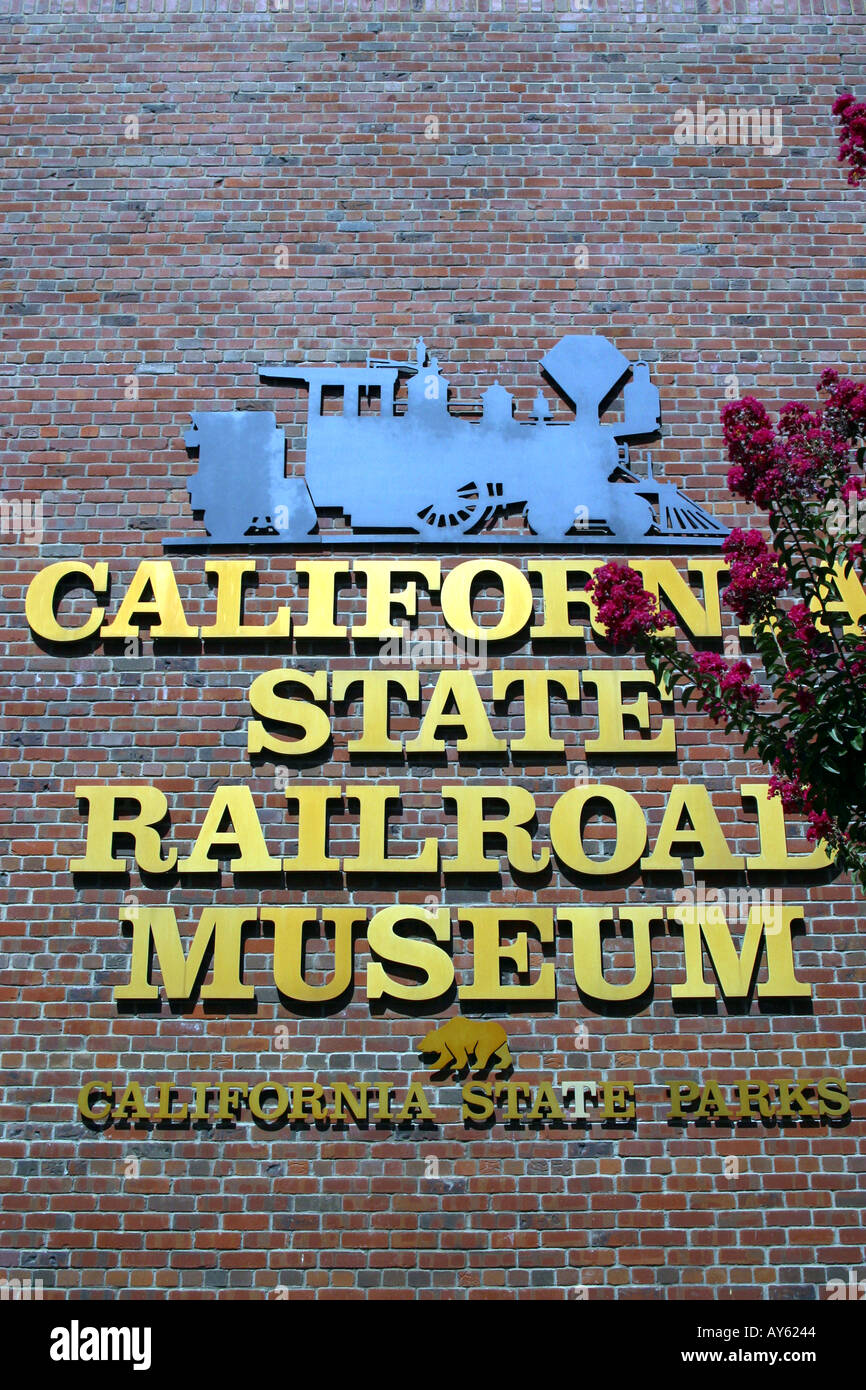 Sign California State Railroad Museum in Sacramento California Stock Photo