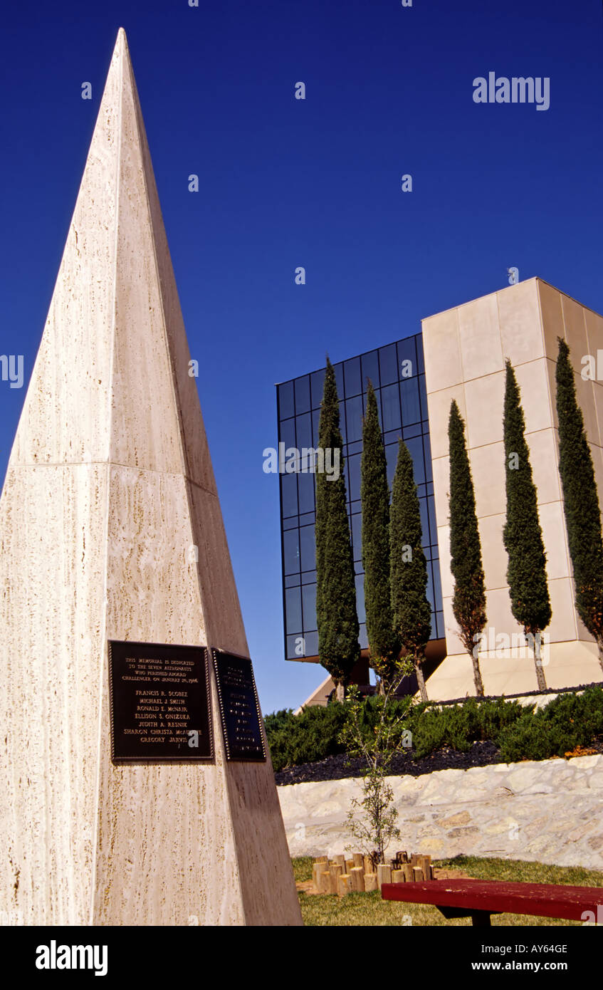 Memorial to Challenger and Columbia space shuttle astronauts, at the International Space Hall of Fame in Alamogordo, New Mexico. Stock Photo