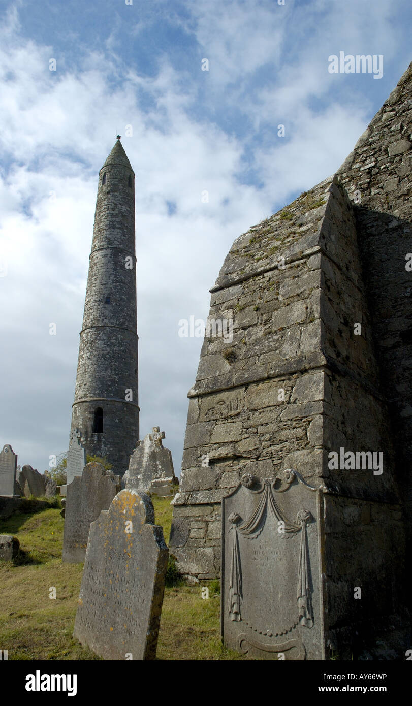 St Declans Round Tower Ardmore Co Waterford Ireland Stock Photo