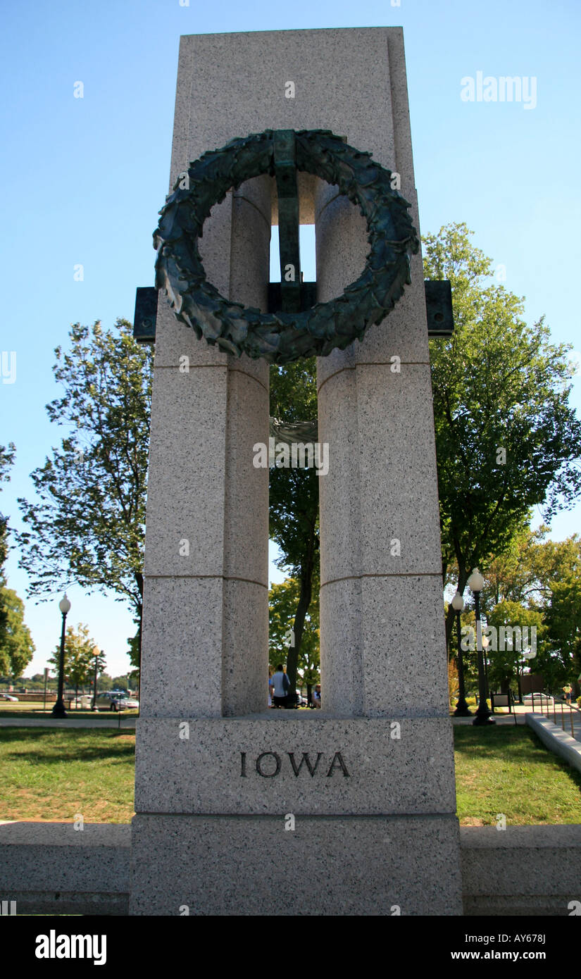 The Iowa Pillar on the National World War II Memorial, Washington DC