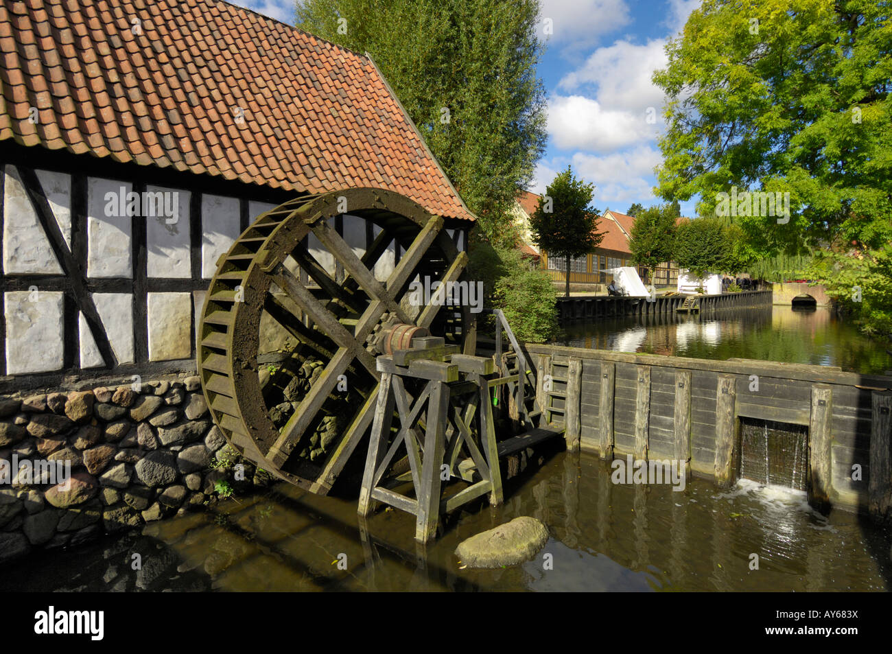 Water mill 1843 Den Gamle By Aarhus Denmark Stock Photo