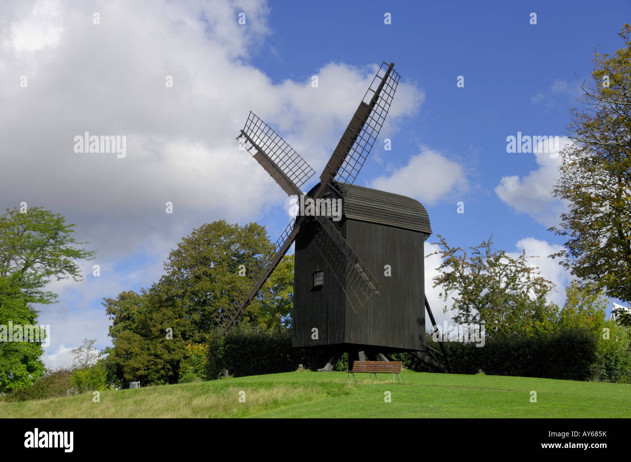 Post wind Mill 1792 Den Gamle By Aarhus Denmark Stock Photo