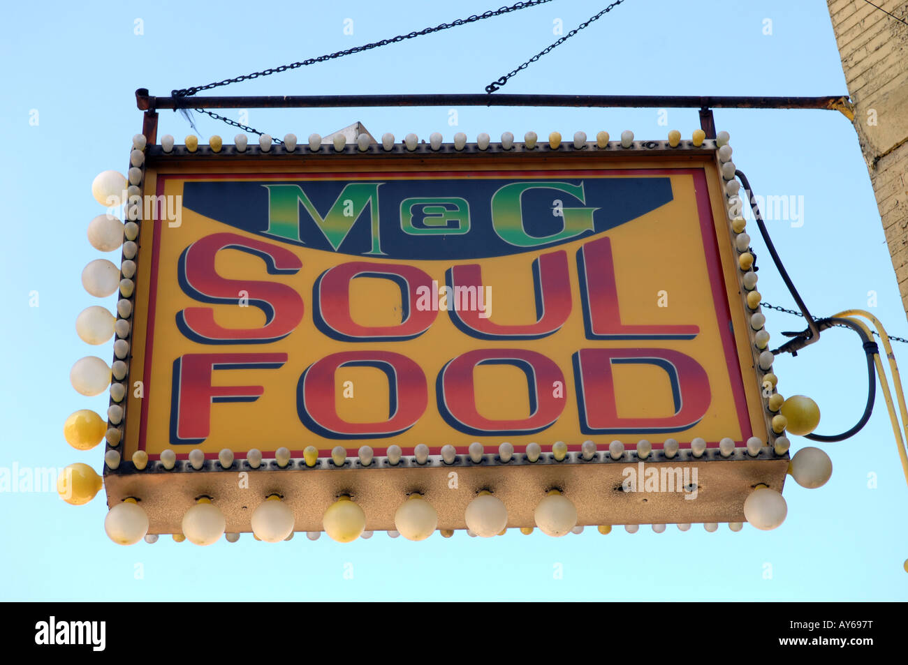M G Soul Food restaurant on 125th street in Harlem in NYC Stock Photo