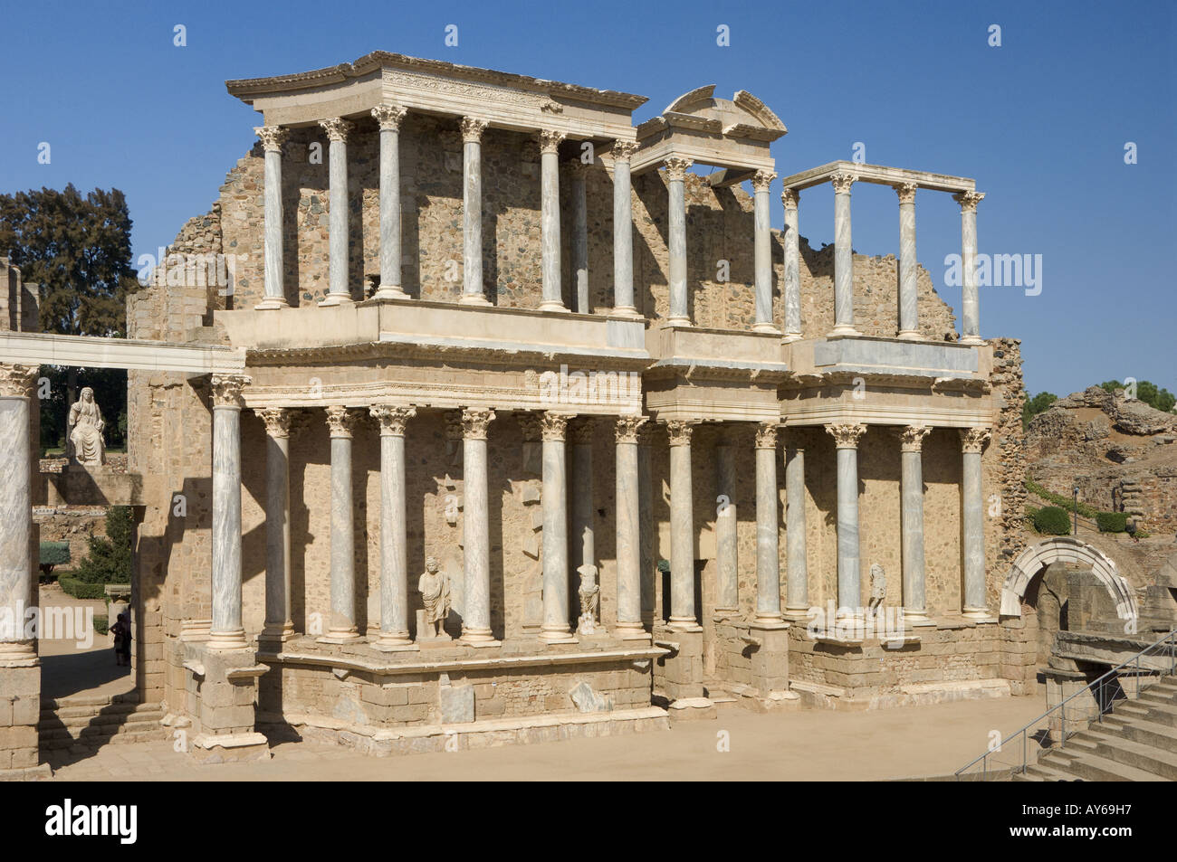 Spain Extremadura, Mérida, the Roman amphitheatre Stock Photo - Alamy