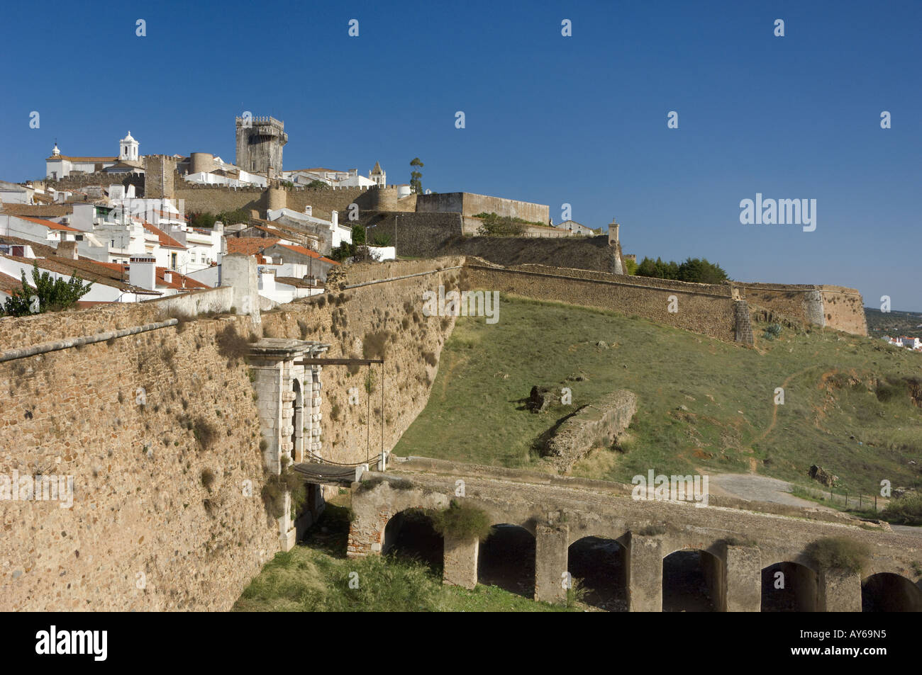 Portugal the Alentejo, Estremoz, walled medieval city Stock Photo