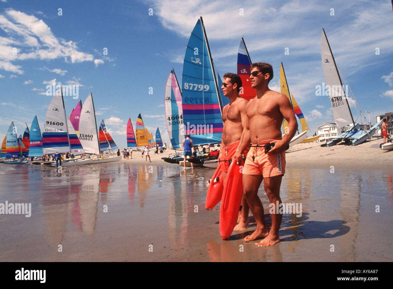 Lifeguards on duty at the Hobie Cat Regatta Hampton Beach New Hampshire