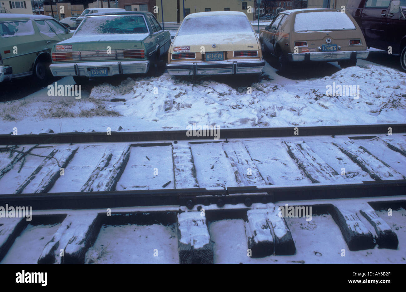 Commuter train lines Dover New Jersey America USA 1982 1980s US HOMER SYKES Stock Photo