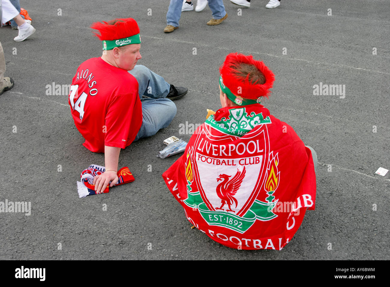 Liverpool fans in Istanbul for the 2005 UEFA Champions League Final  Istanbul Final Turkey Stock Photo - Alamy