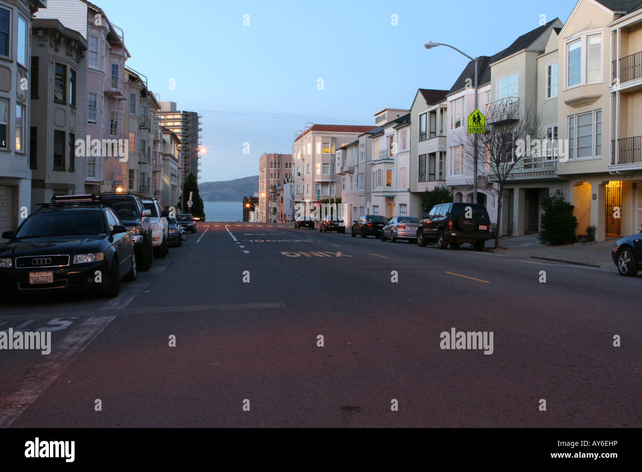Neighborhood in downtown San Francisco, Ca Stock Photo