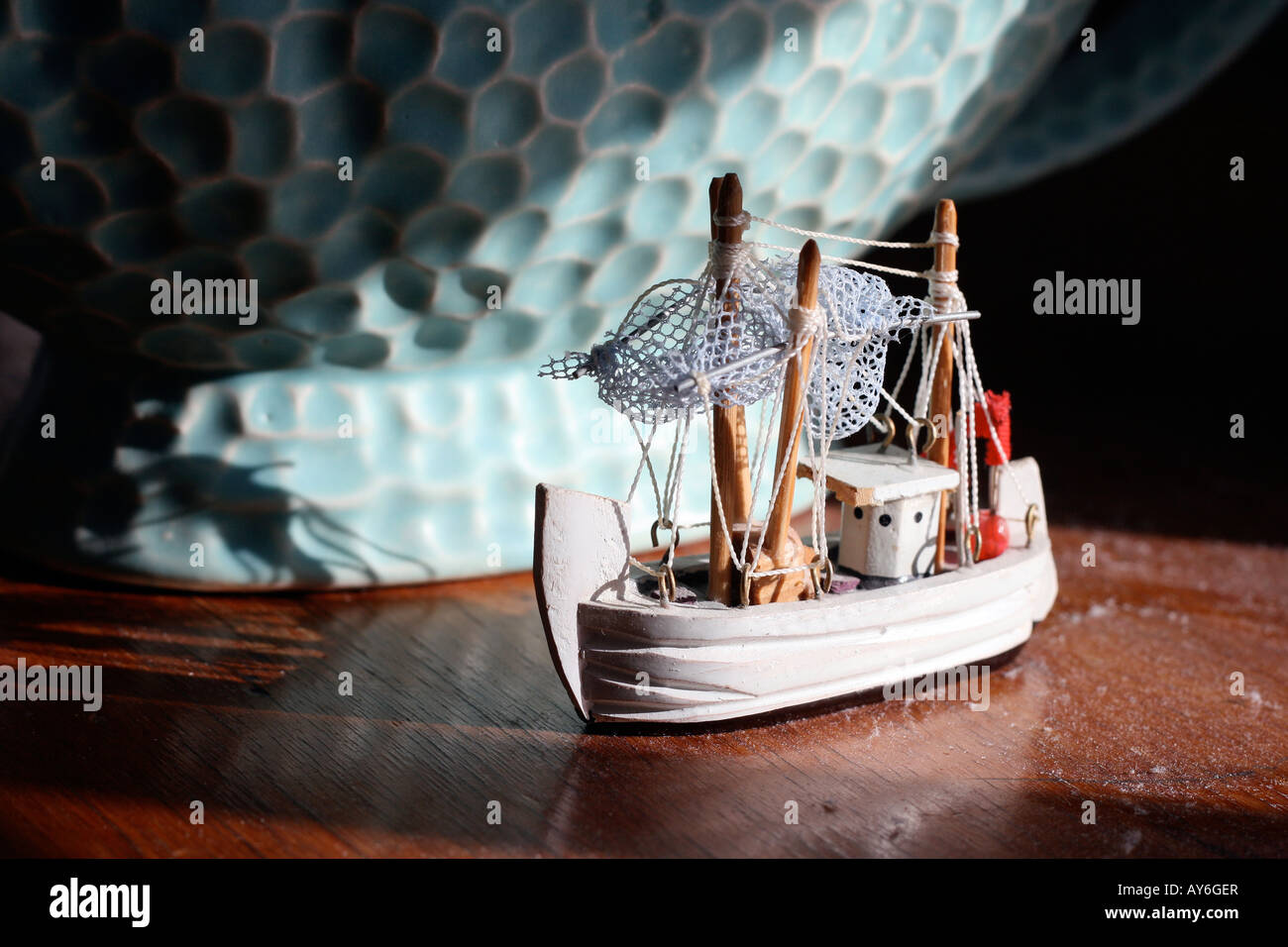 Wooden toy boat Stock Photo - Alamy