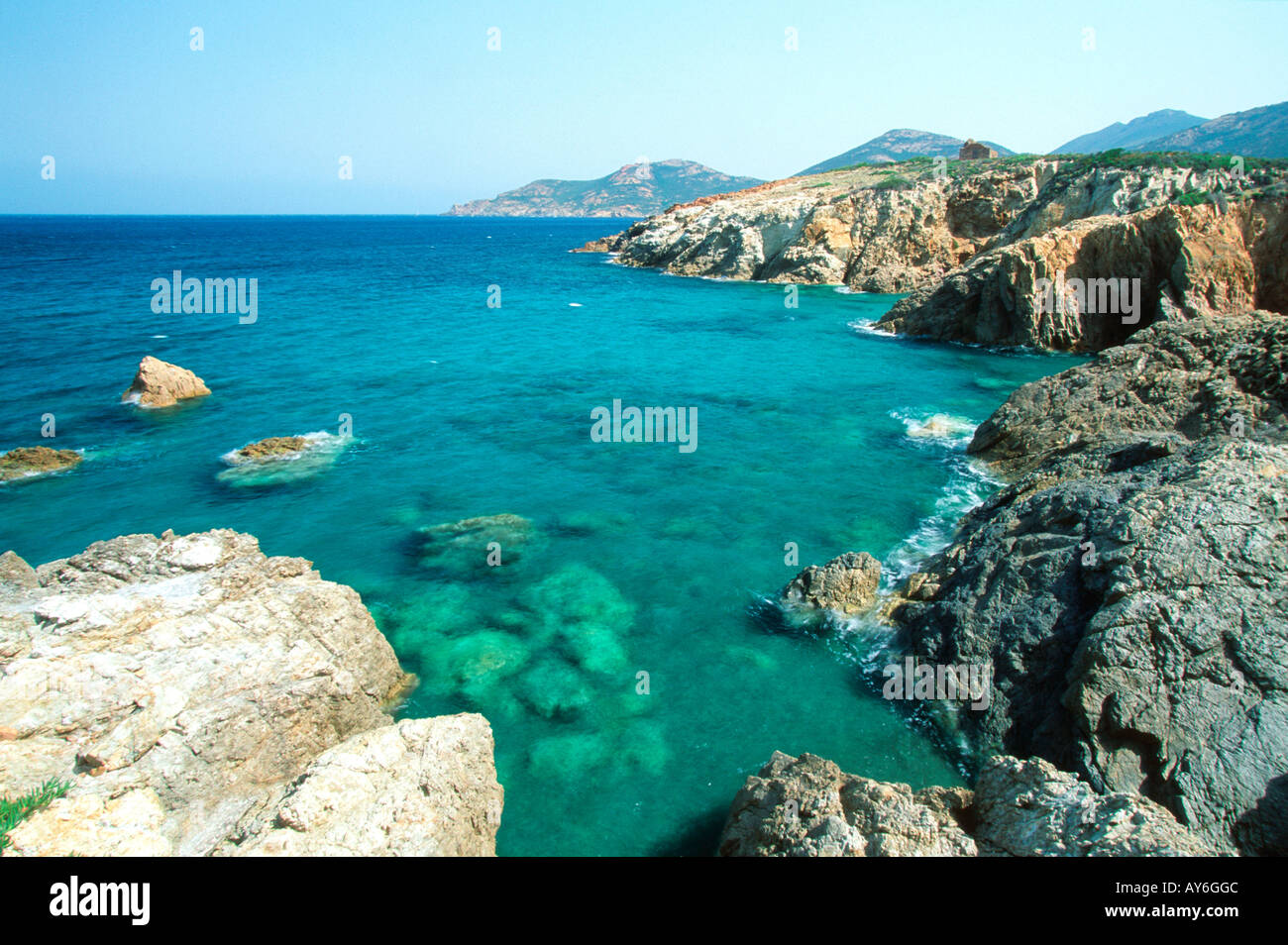Golfe de Galeria, view to small fishing village Galeria, Corsica Island,  France Stock Photo - Alamy