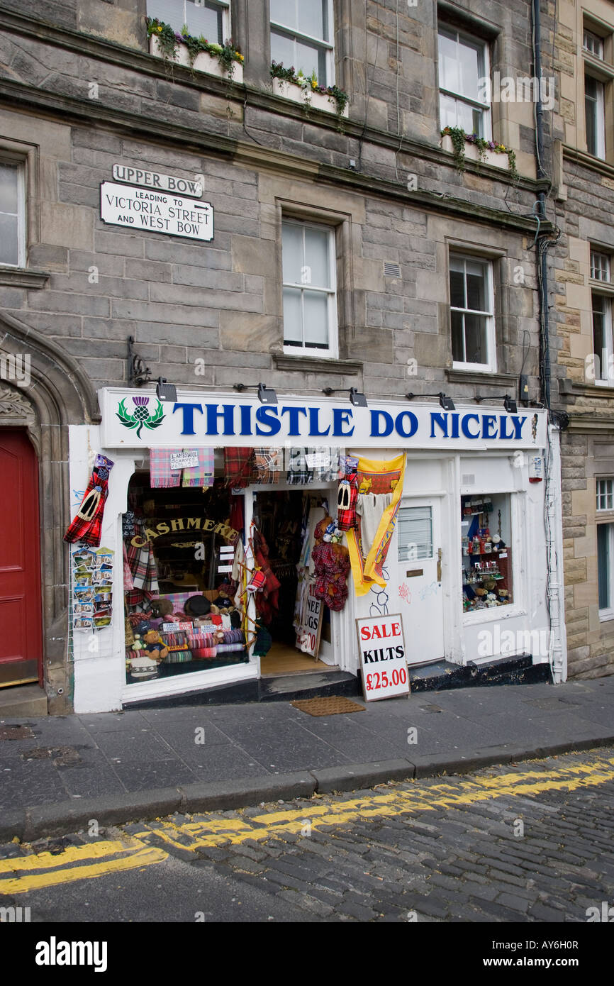 'Thistle Do Nicely' Shop just off Royal Mile Edinburgh Stock Photo Alamy
