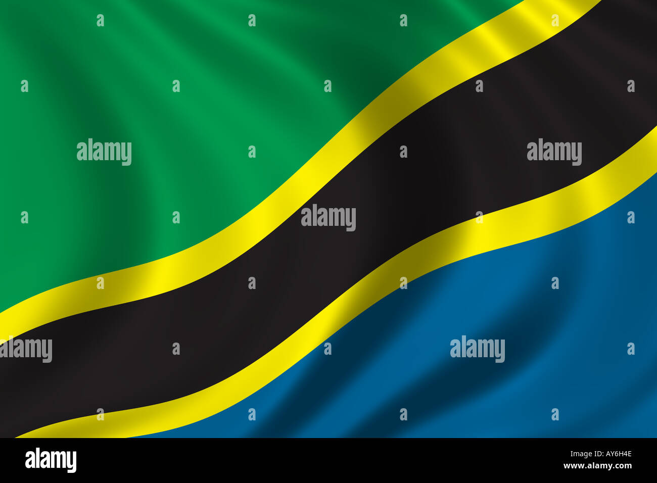 Flag of Tanzania waving in the wind Stock Photo - Alamy