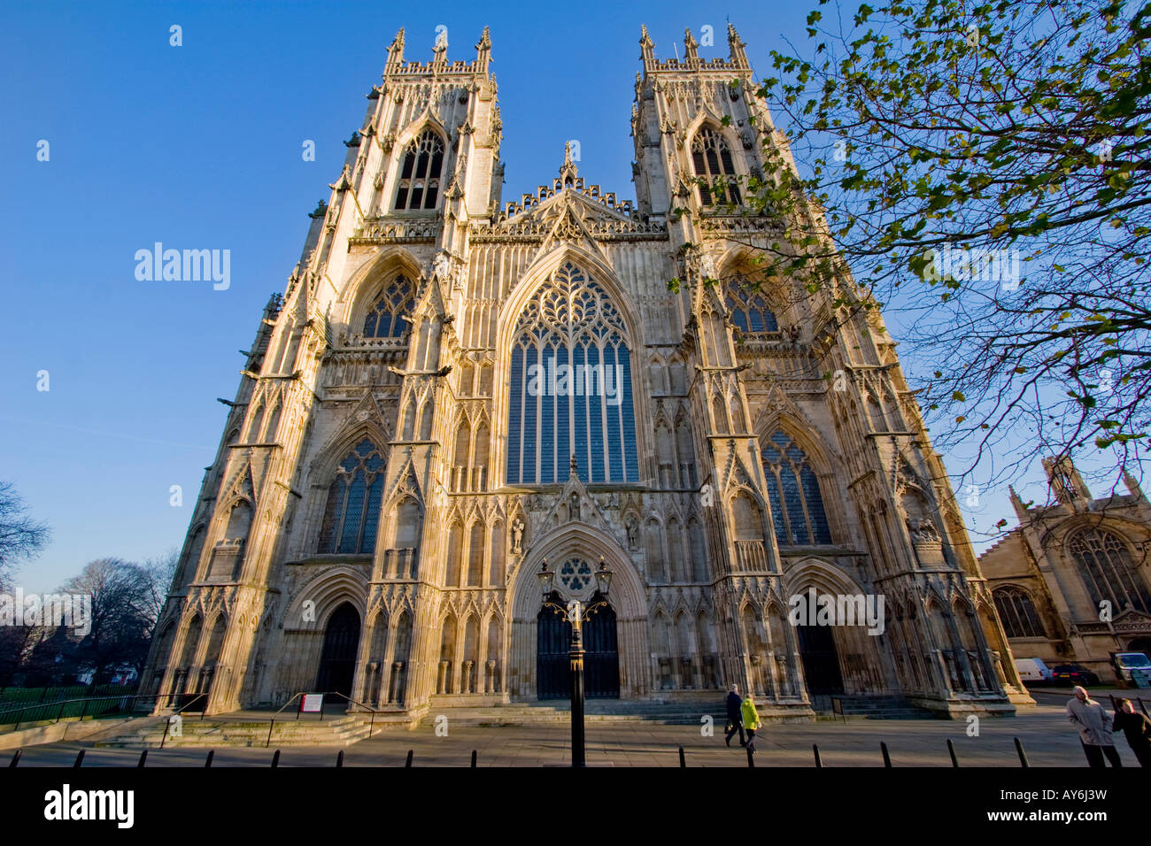 The exterior western front of York Minster in York North Yorkshire ...