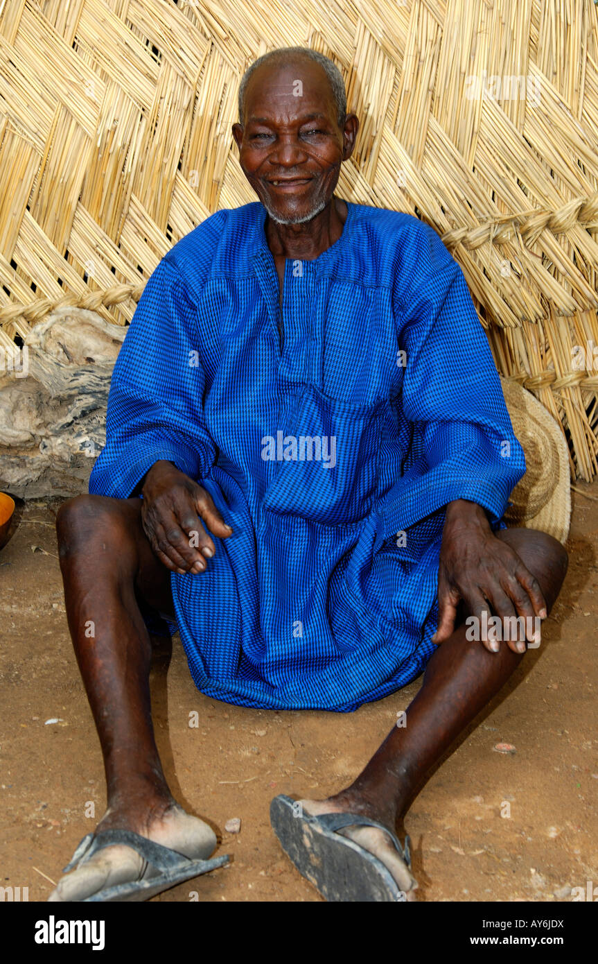 Smiling old man, Burkina Faso Stock Photo