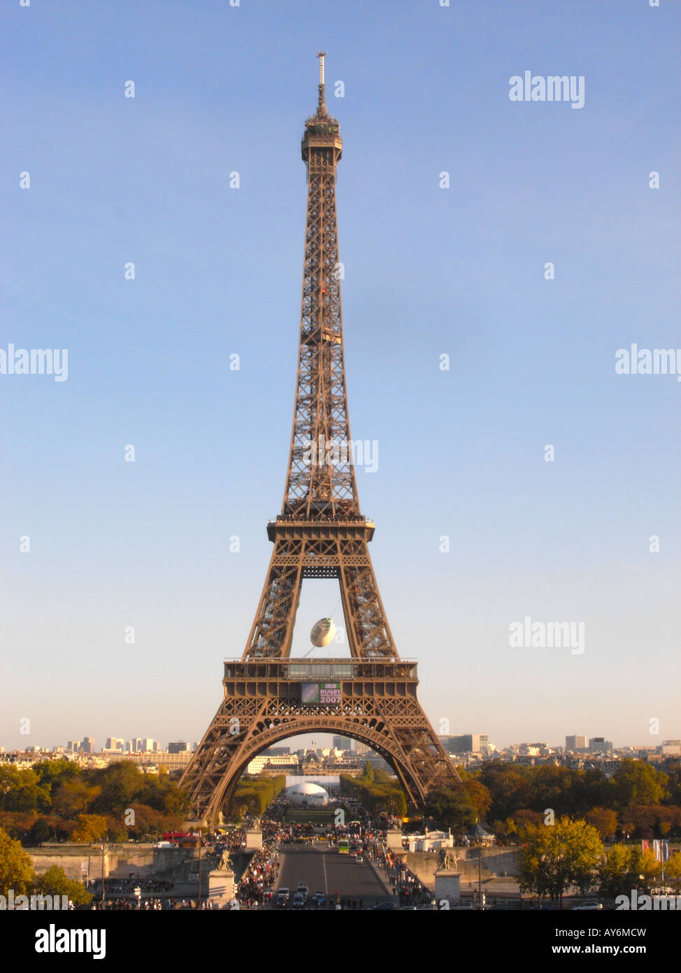 The Eiffel Tower During the Rugby World Cup 2007 Stock Photo