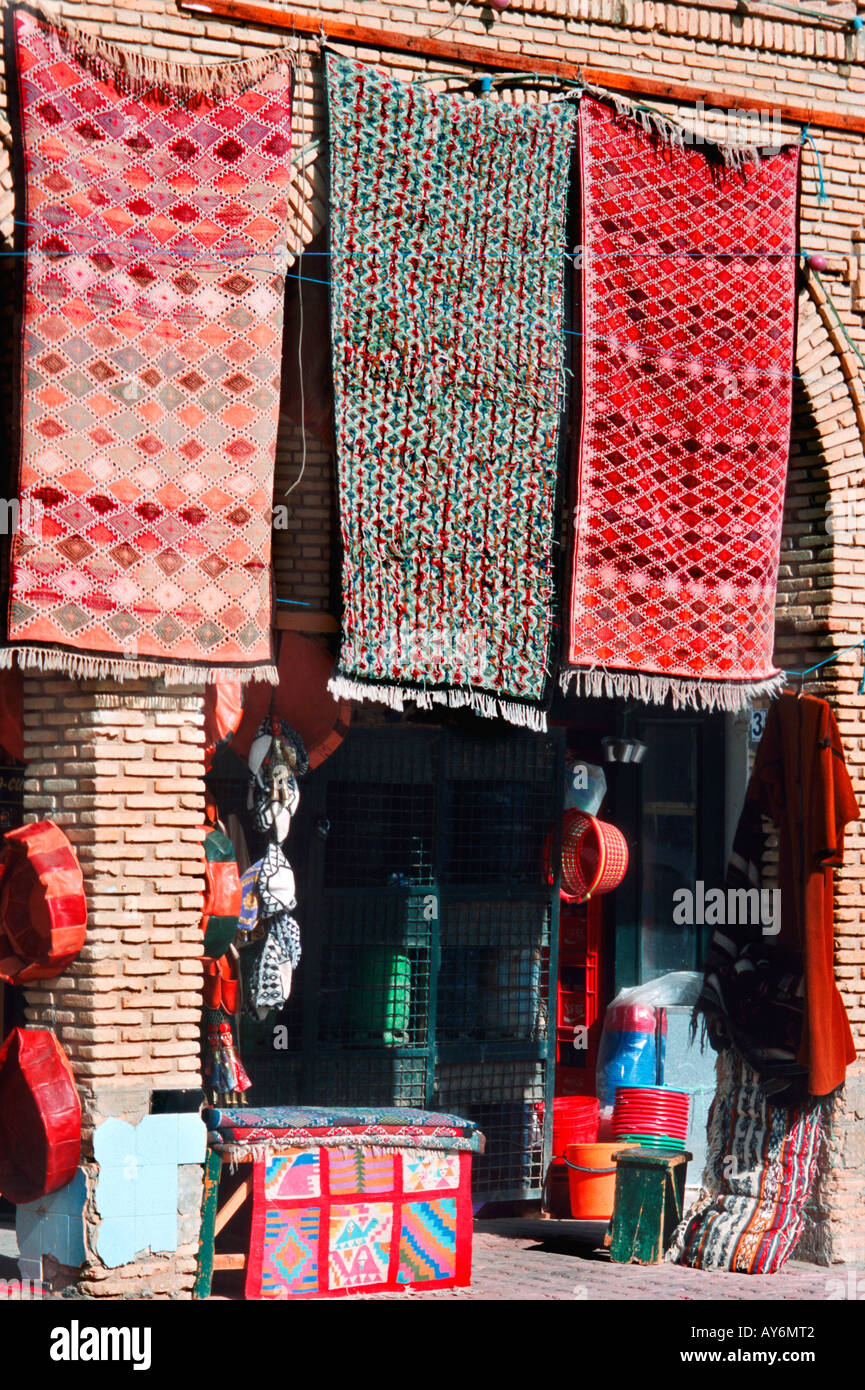 Tunisia The South  Carpet shop Stock Photo