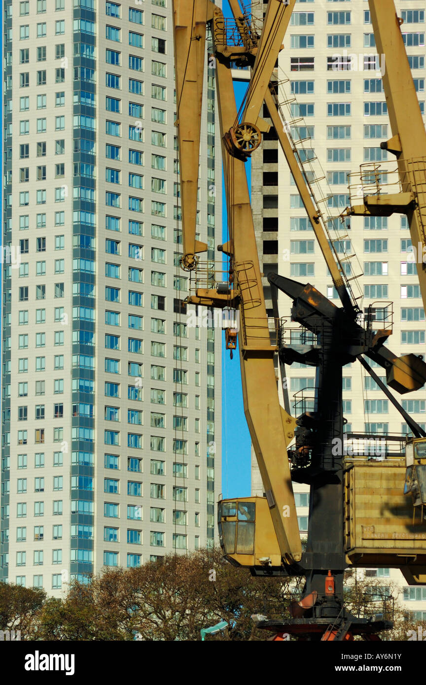 Crane from the Old Port of Buenos Aires and new real estate development