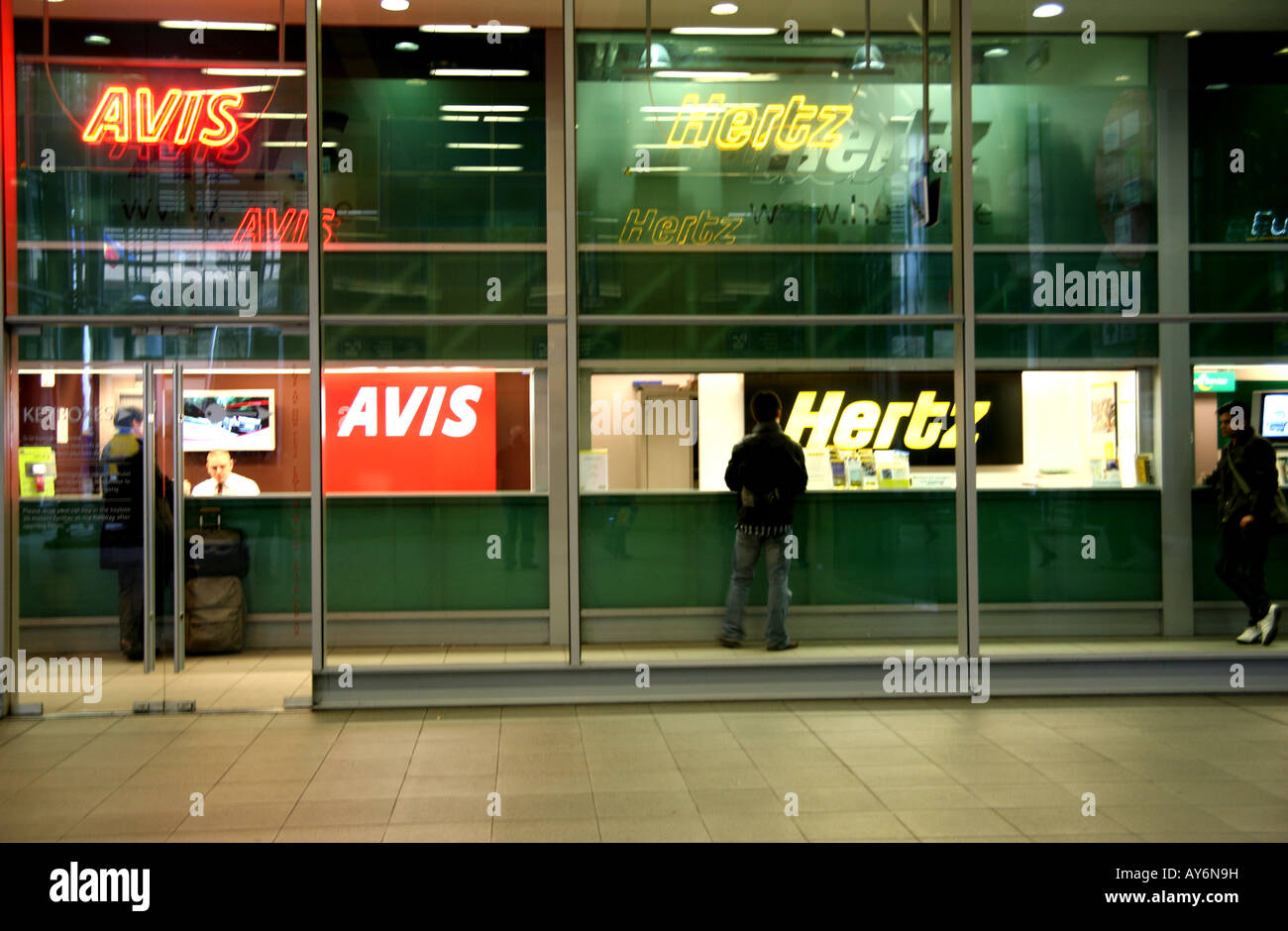 Car rental desks in an international railway station (Midi, Brussels