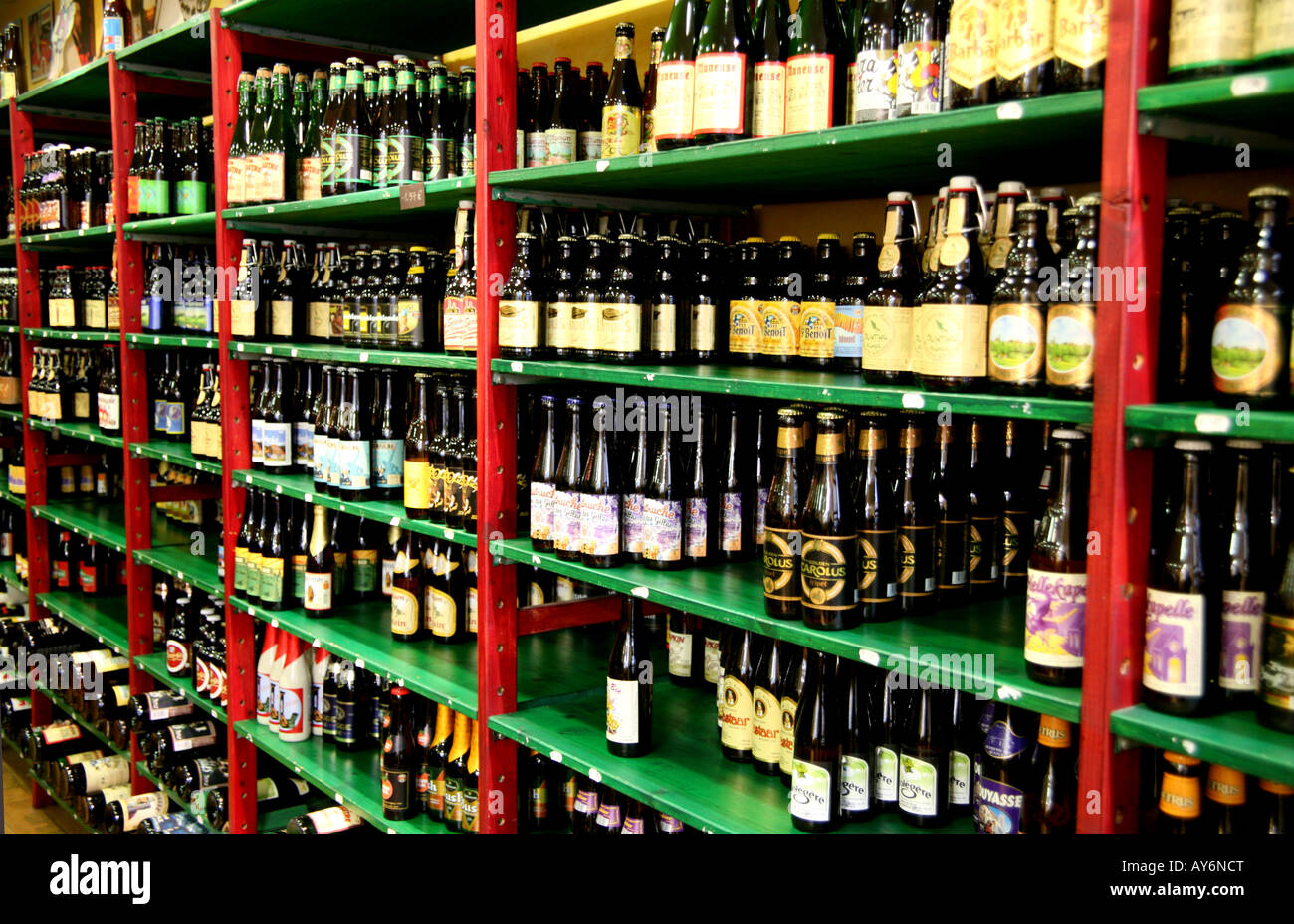 Beer Mania shop in Brussels stocks 400 varieties Stock Photo Alamy