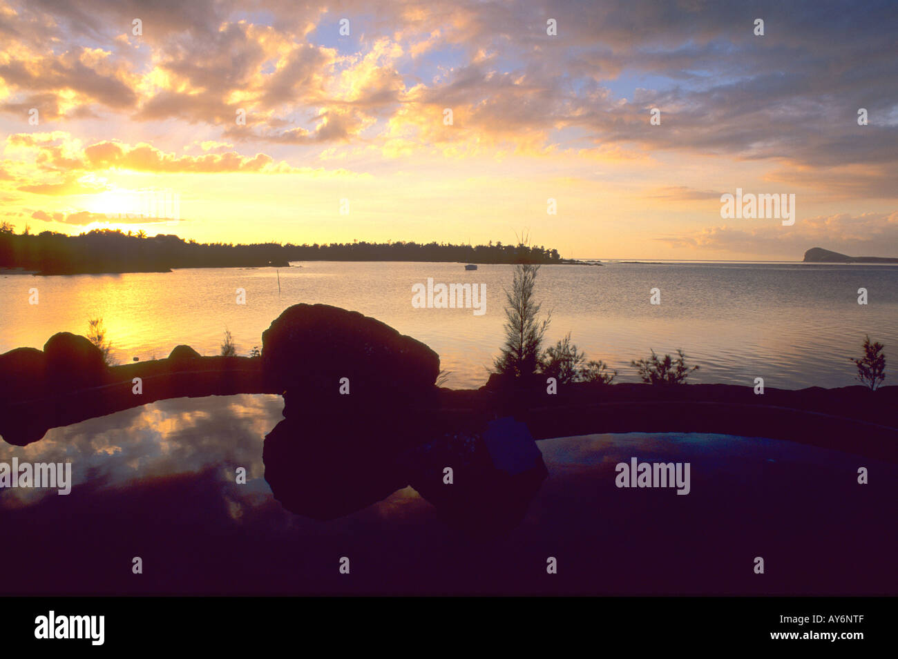 Grand Gaube, Legends Hotel, sunset Stock Photo