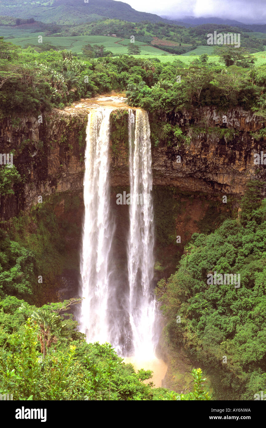 West Region, Chamarel Waterfall, landscape Stock Photo