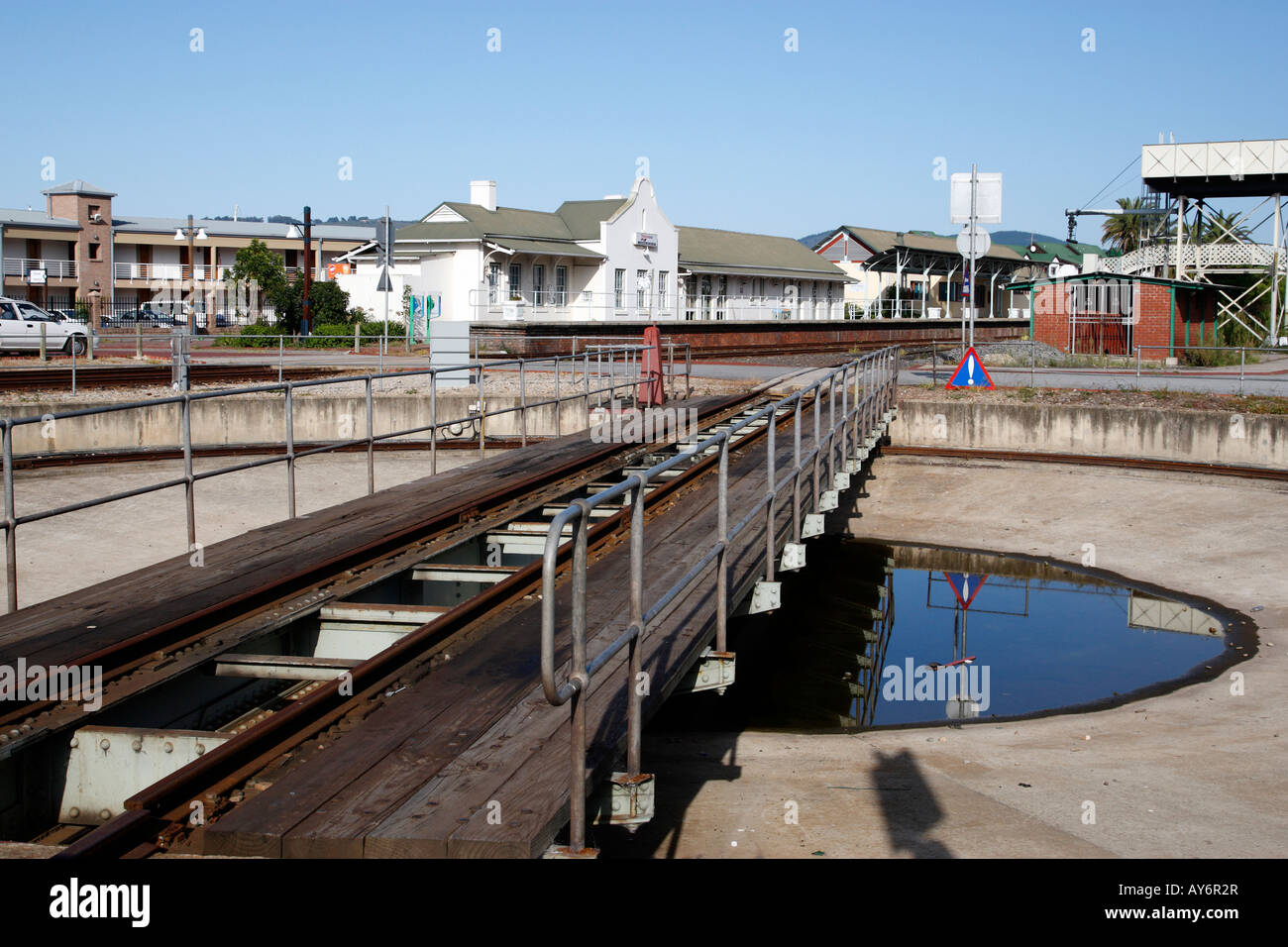 the turntable at knysna train station knysna garden route western cape province south africa Stock Photo
