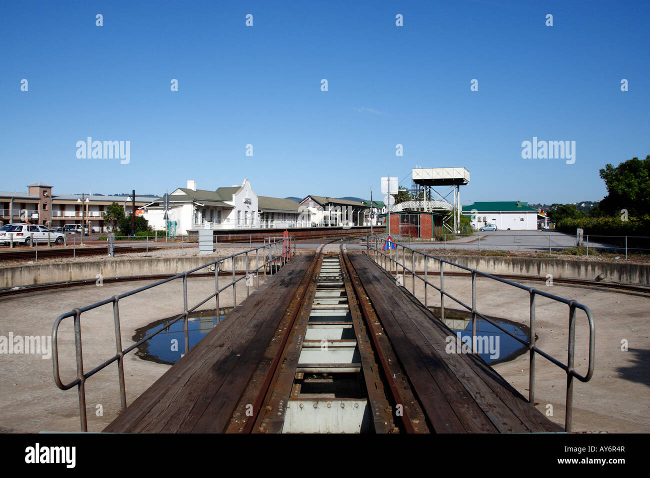 the turntable at knysna train station knysna garden route western cape province south africa Stock Photo