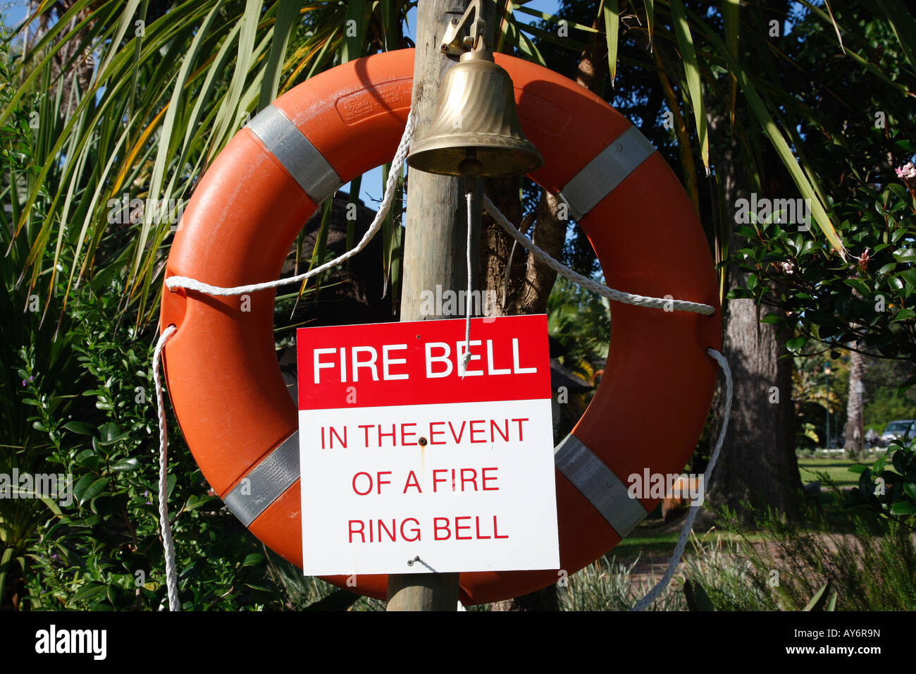 fire bell with a life buoy knysna garden route western cape province south africa Stock Photo