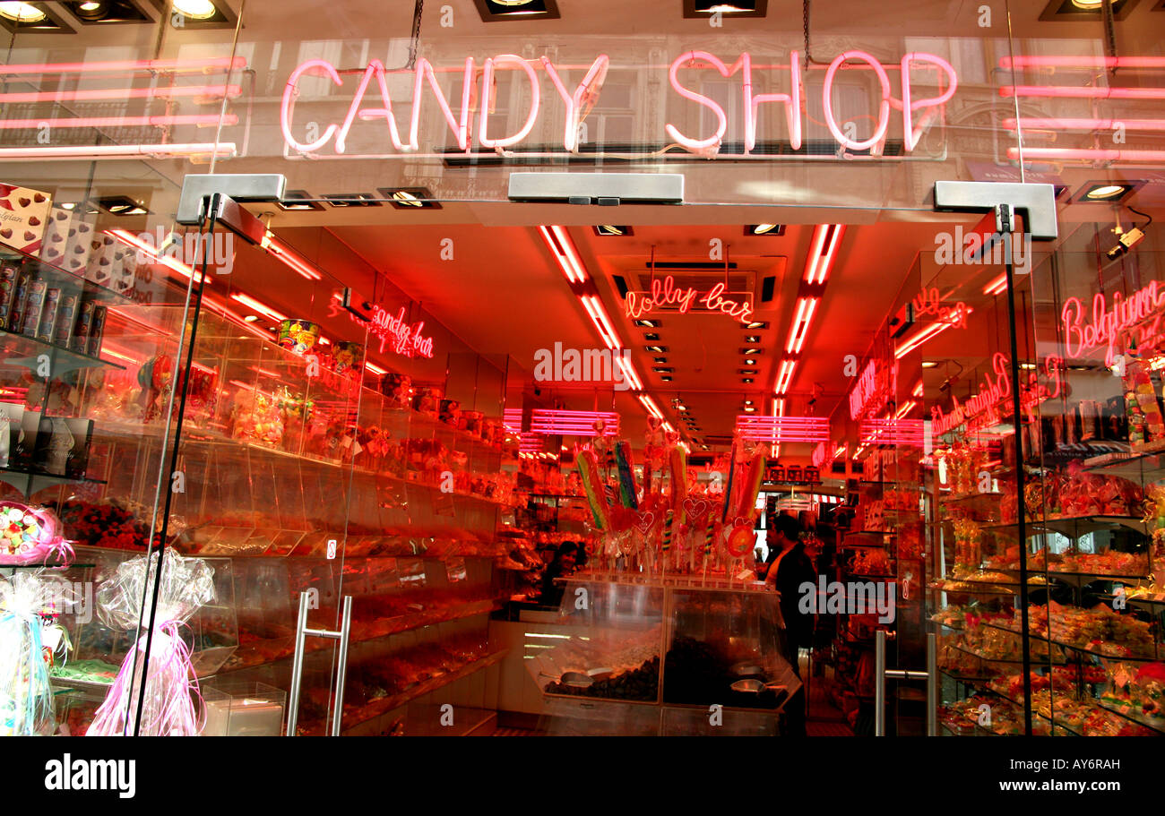 Confectionery shop in Brussels Stock Photo