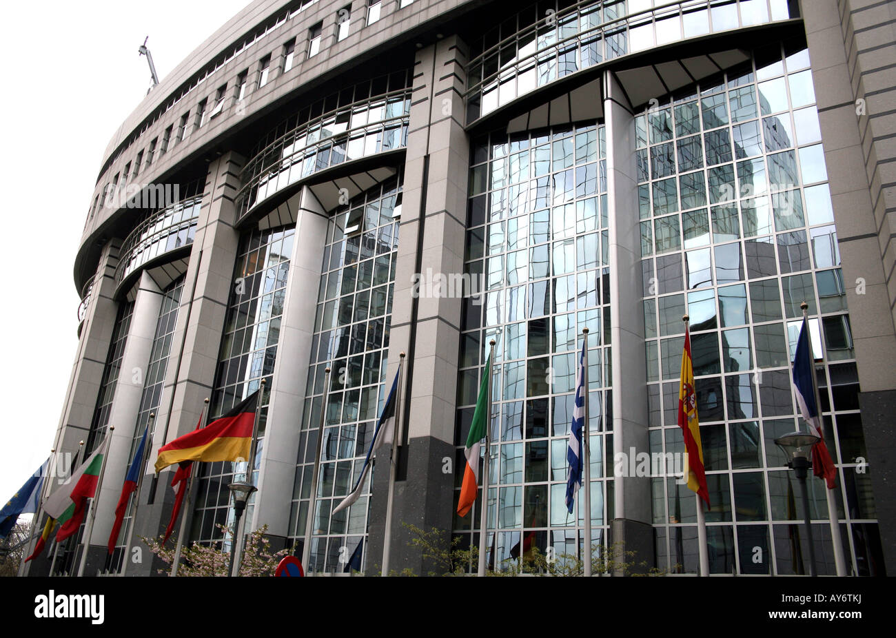 Part of European Parliament buildings in Brussels Stock Photo