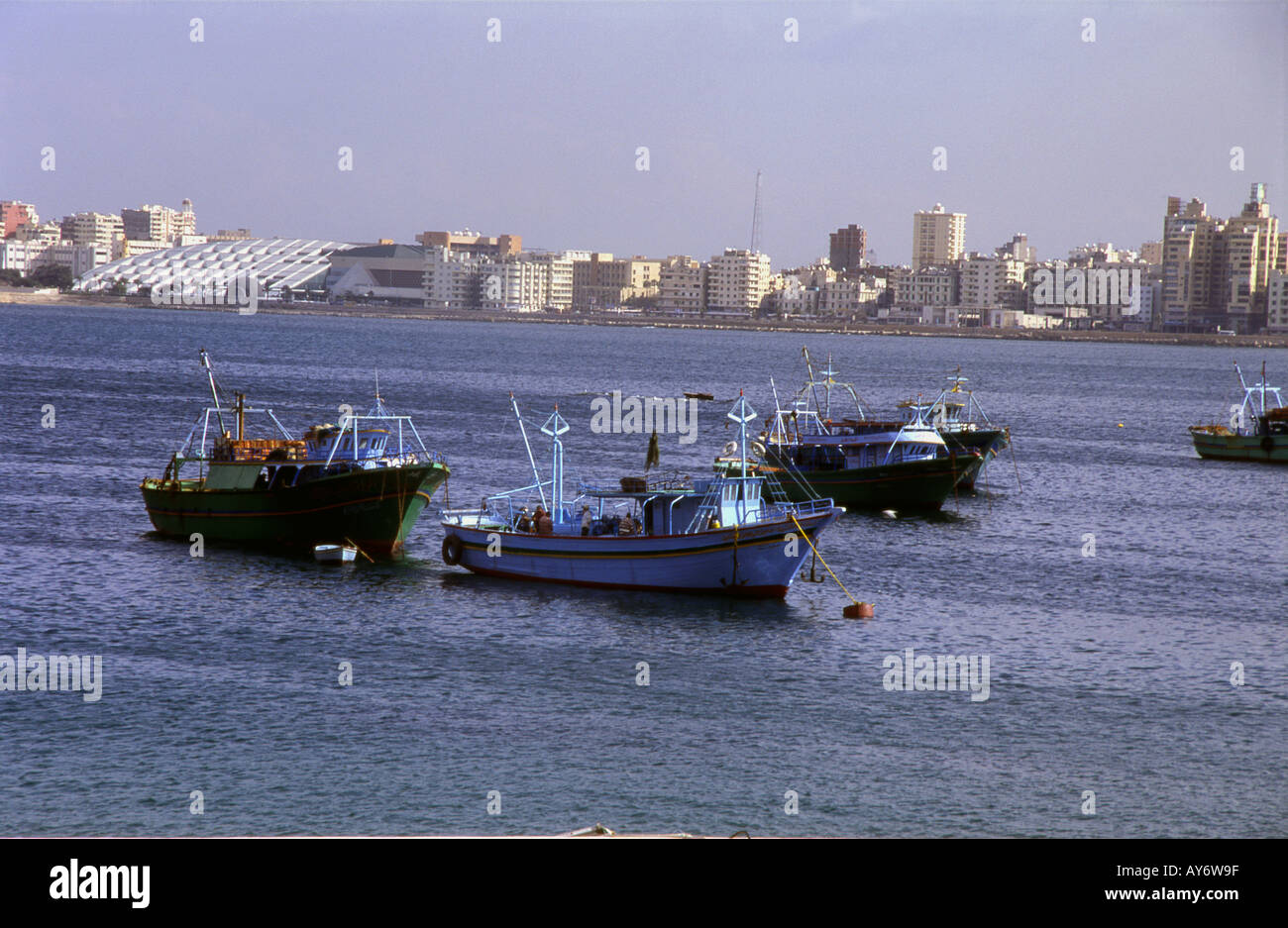 Panoramic View of Mediterranean Sea Alexandria Arab Republic of Egypt Egyptian North Africa Middle East Stock Photo
