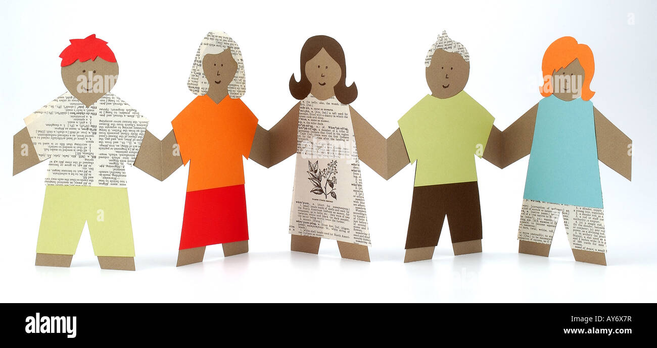 Paper dolls holding hands hires stock photography and images Alamy