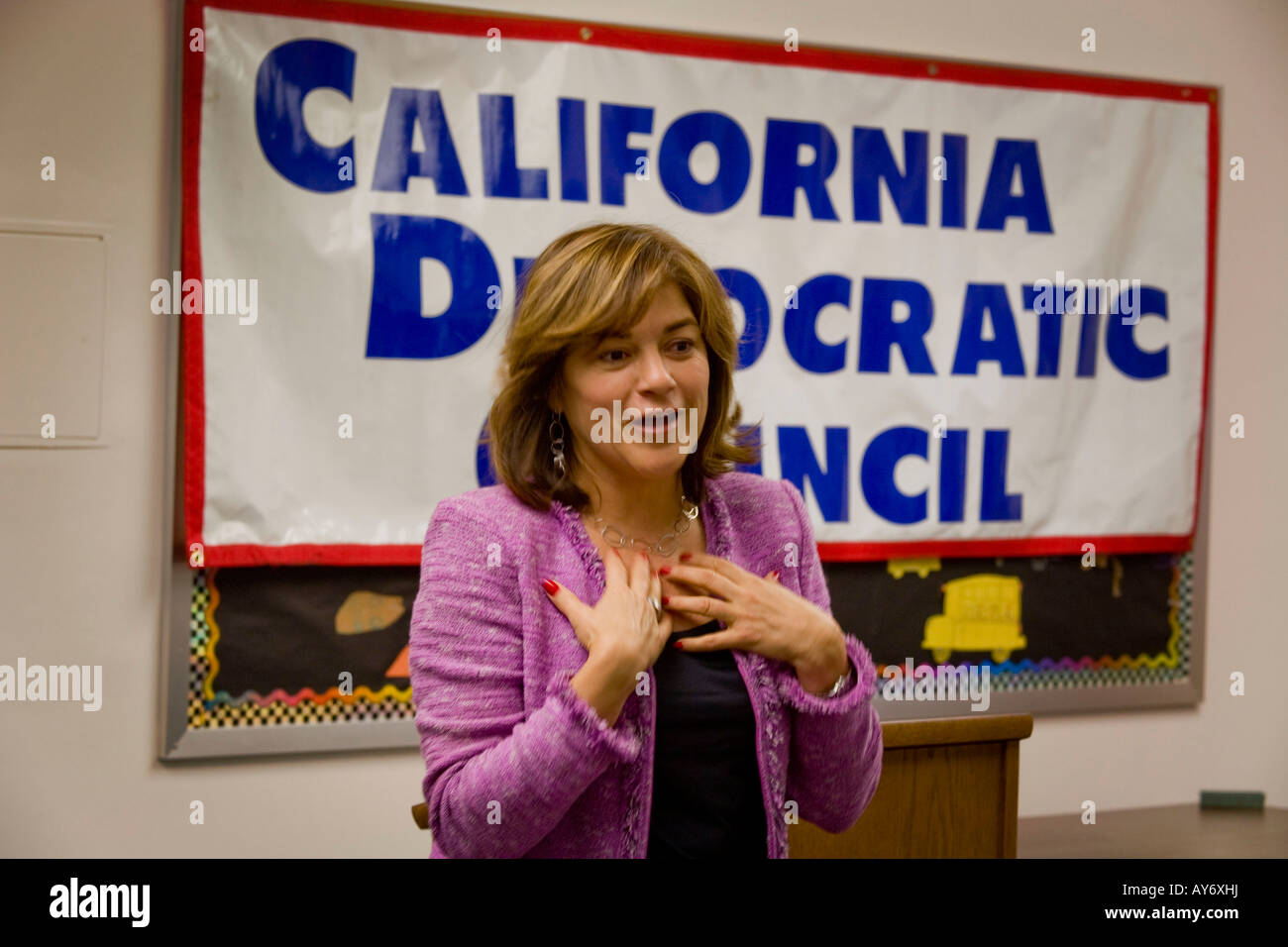 Democrat US Congresswoman Loretta Sanchez speaks at a California ...