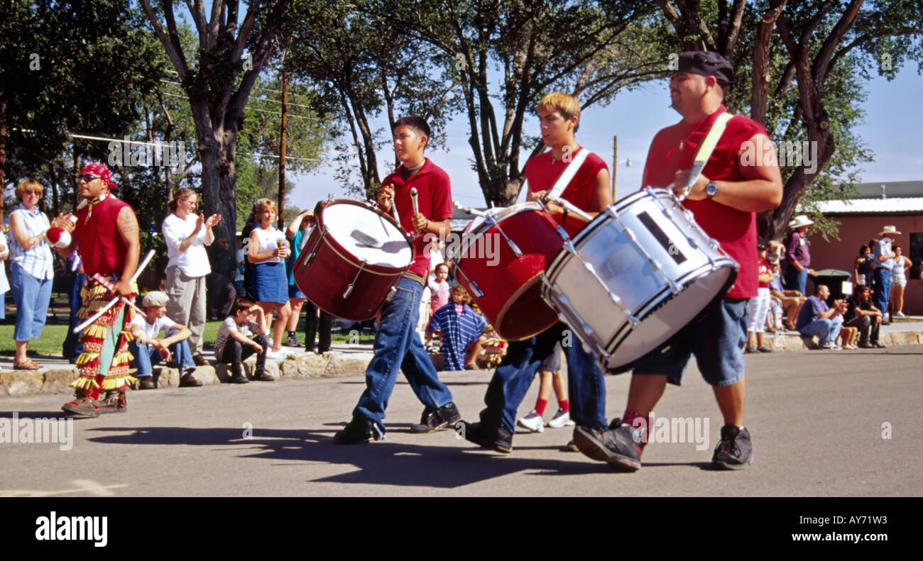 Hispanic drummers of the dance troop Danza Matachin Pavo Real, at the