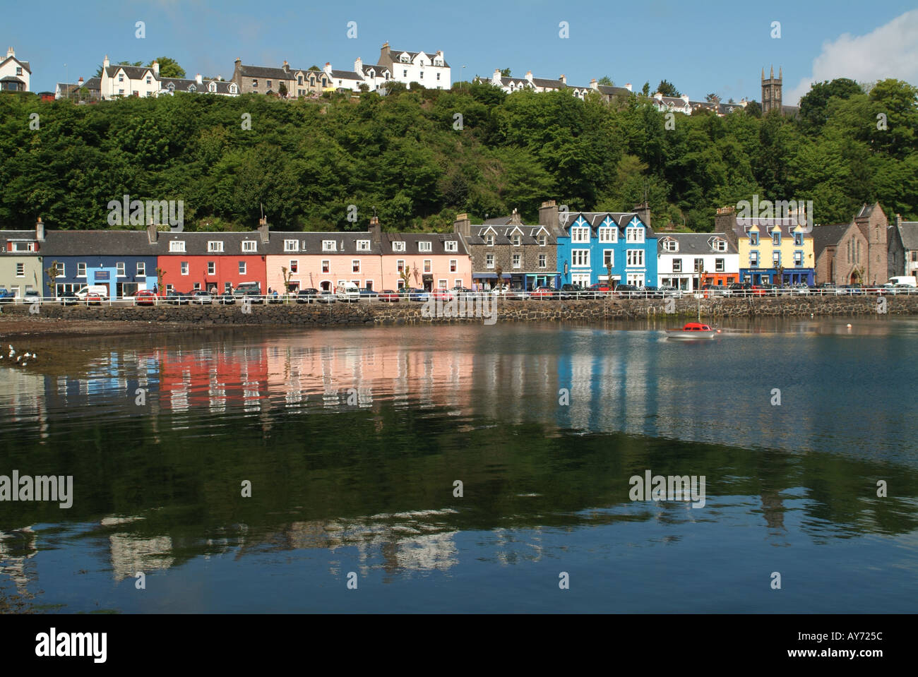 Colourful houses on Main Street, Tobermory, Isle of Mull, Argyll and