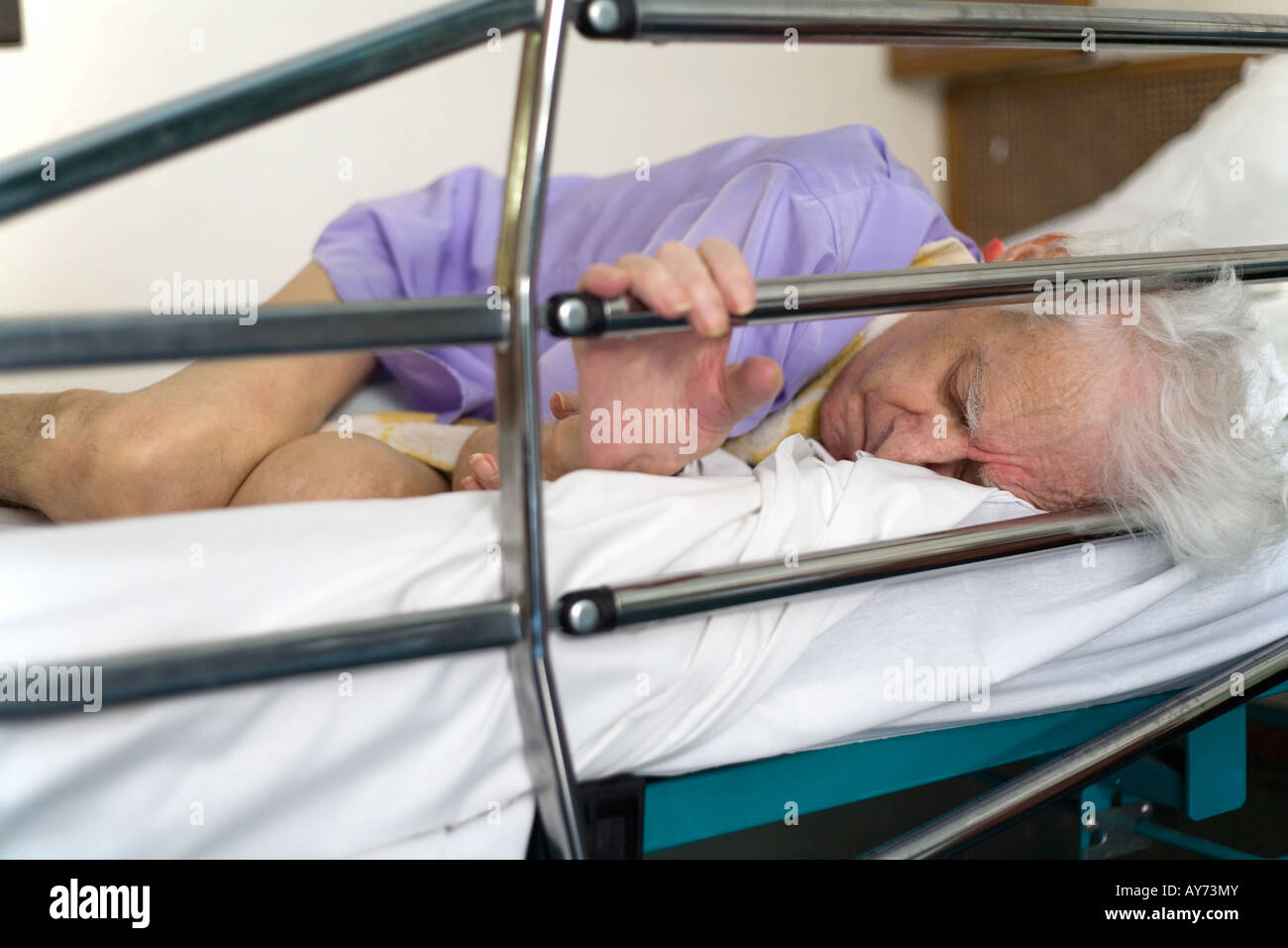 Alzheimer patient sleeping all the day after medication during the end