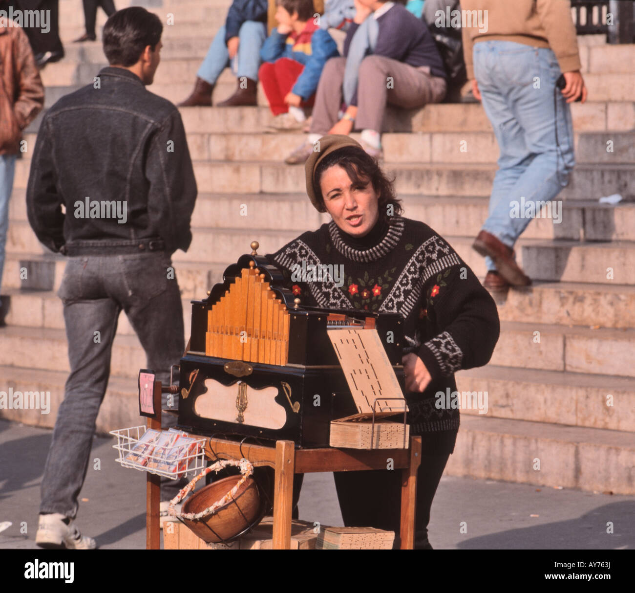 Organ Grinder Paris Stock Photo Alamy