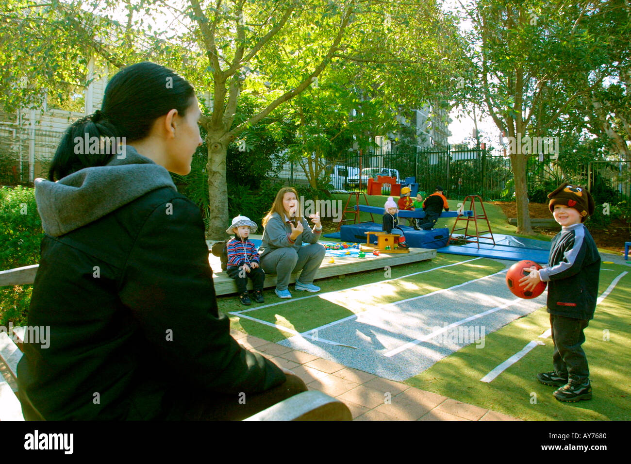 Children playing outdoor park hi-res stock photography and images - Alamy