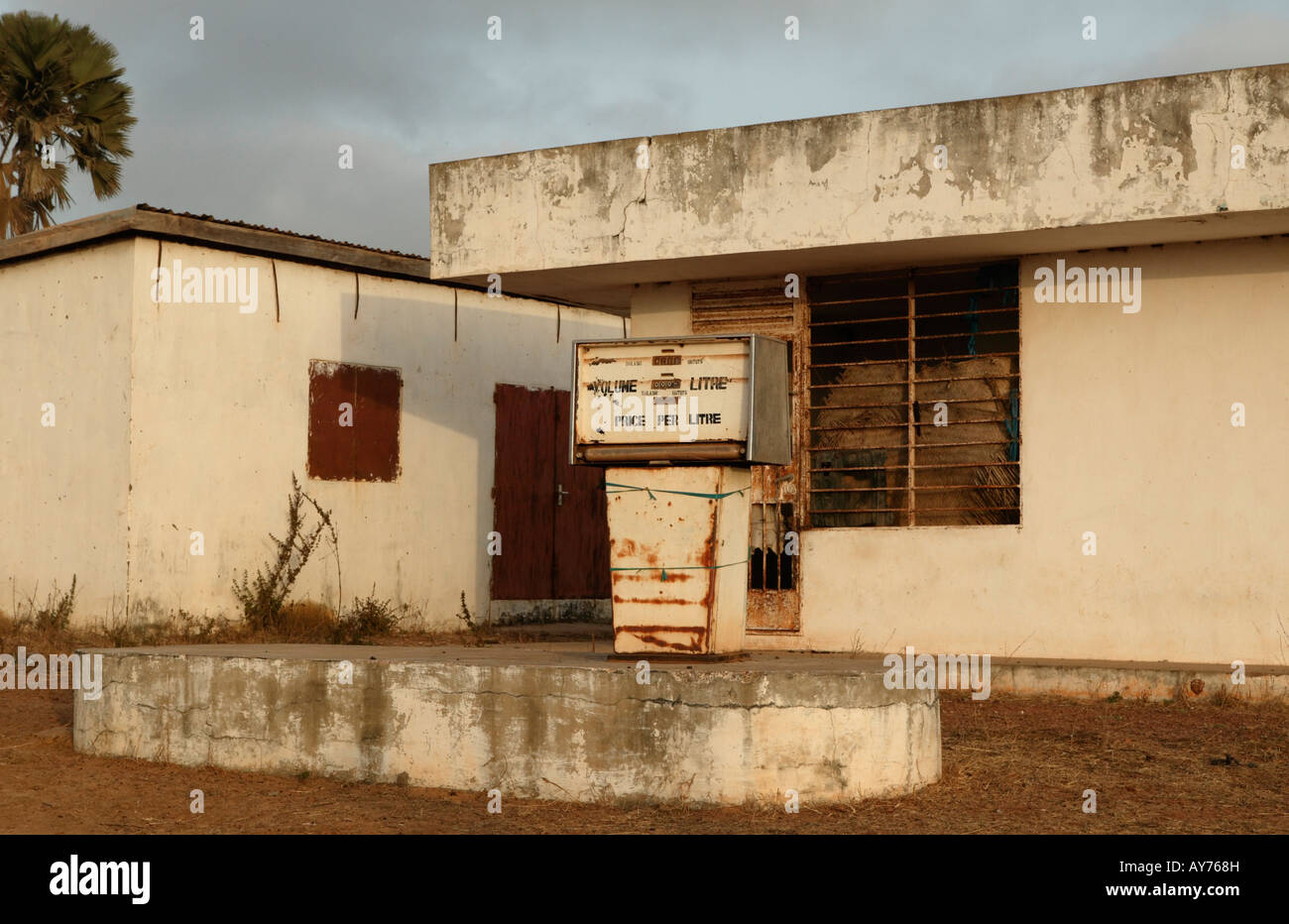 unused pertrol station The Gambia West Africa Stock Photo