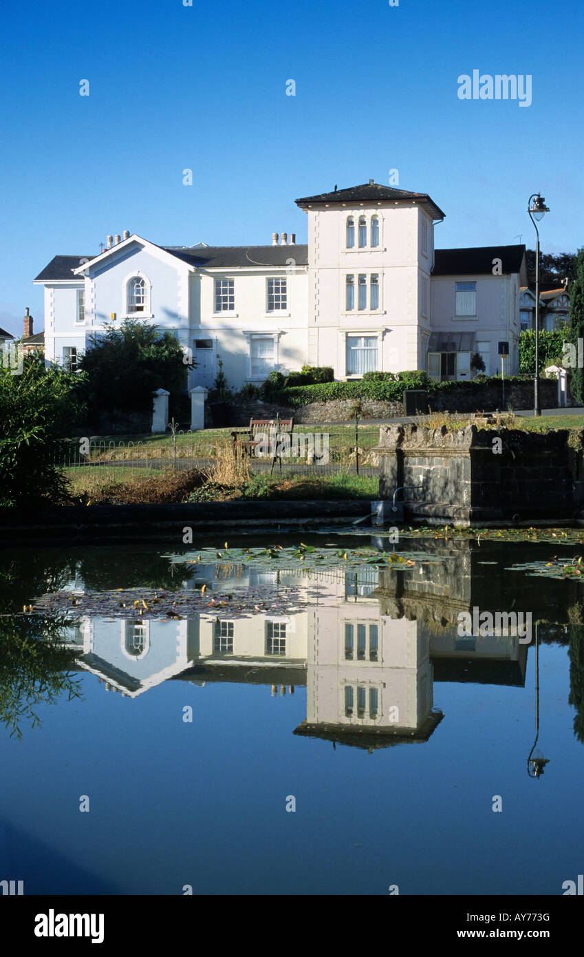 Pond in Courtenay Park, Newton Abbot, Devon, England, UK Stock Photo
