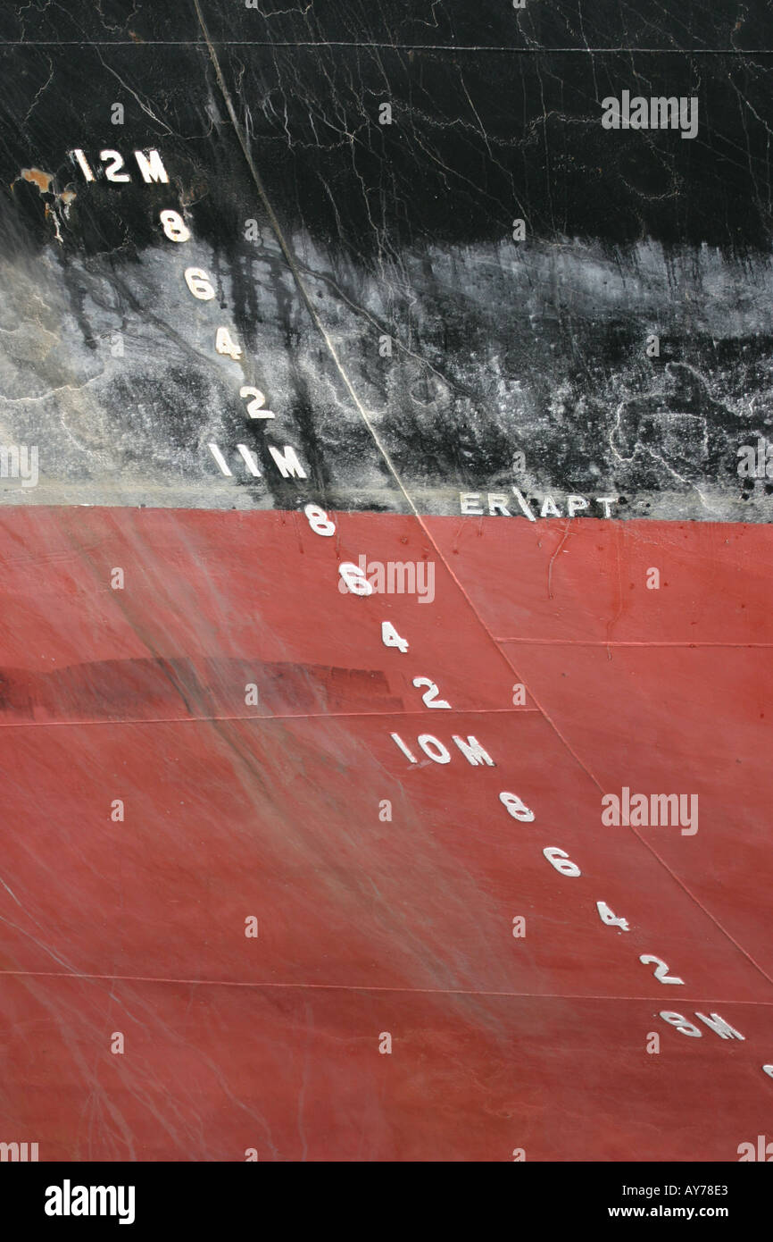 Loading Levels on Ship Hull Stock Photo