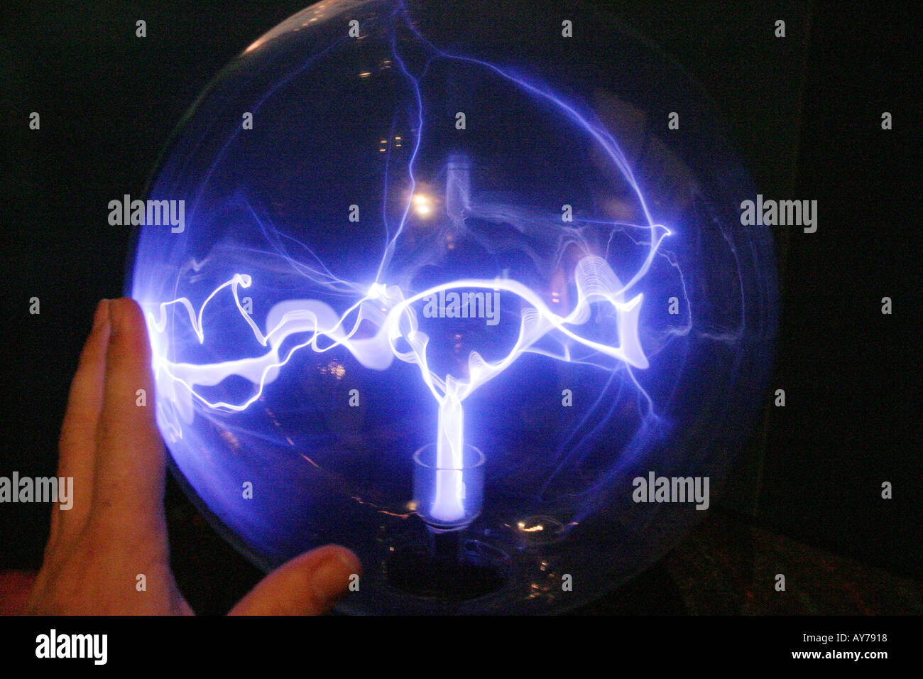 Plasma Static Electricity Glass Ball Stock Photo - Alamy