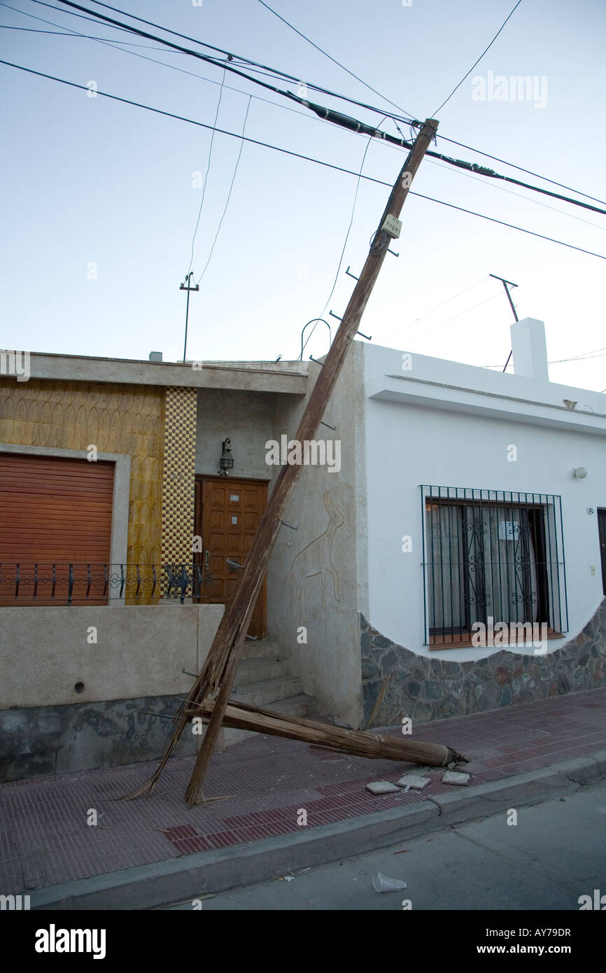 Snapped telegraph pole in Cafayate Stock Photo