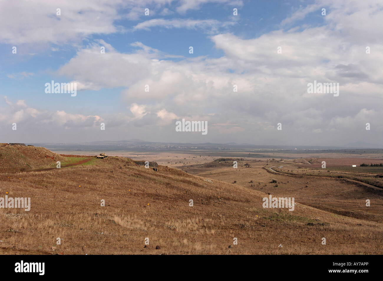 The Golan Heights The Valley of Tears site of a fierce battle in the Yom Kippur war Stock Photo