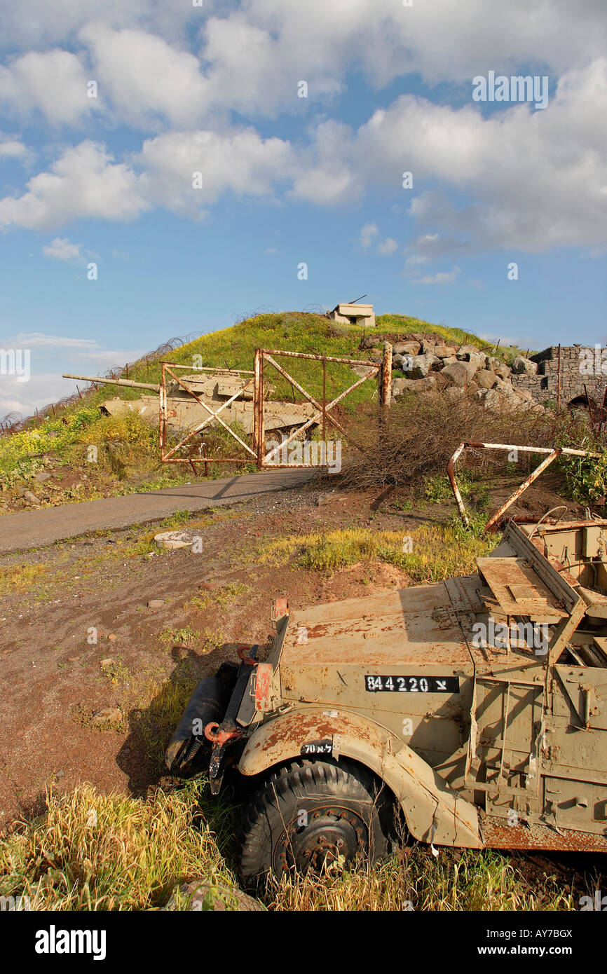 The Golan Heights Tel Saki site of a fierce battle in the Yom Kippur war Stock Photo