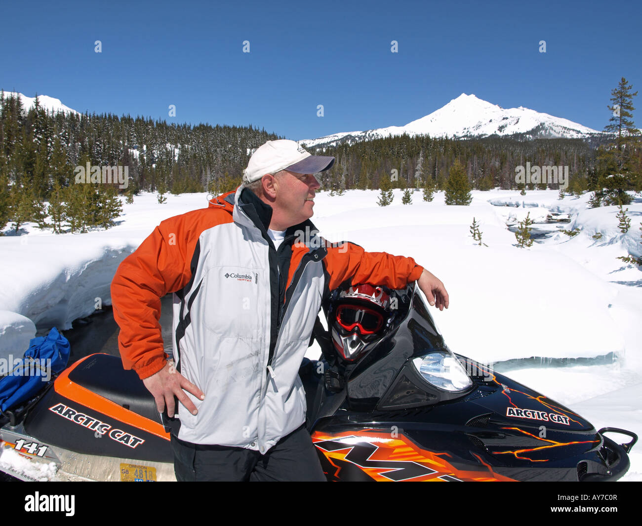 Snowmobile suit hi-res stock 