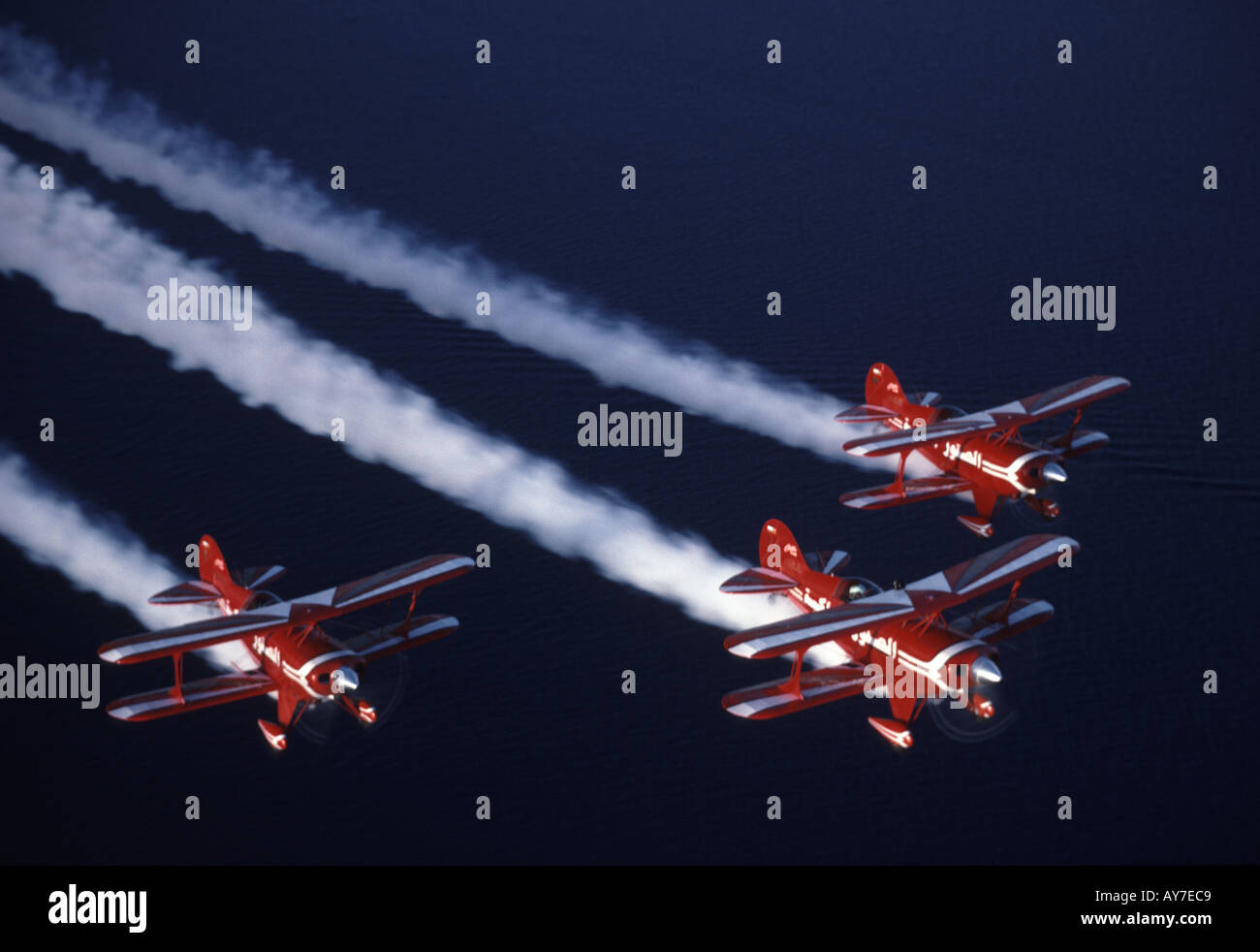 Royal Jordanian Falcons aerobatic stunt team flying over Wadi Rum