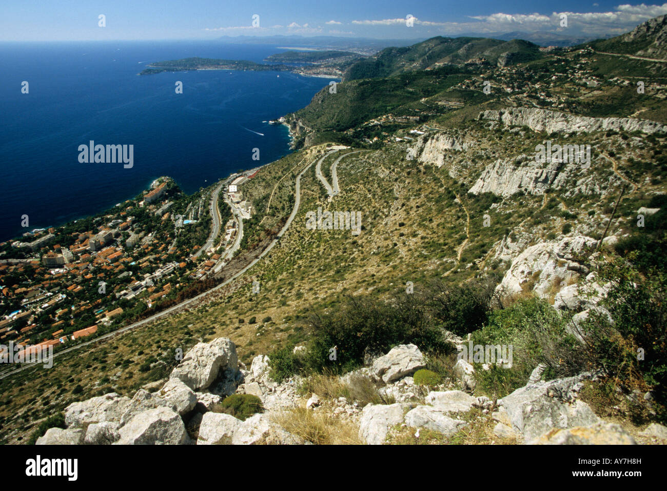 View on the French Riviera coast Cap d Ail France Stock Photo - Alamy